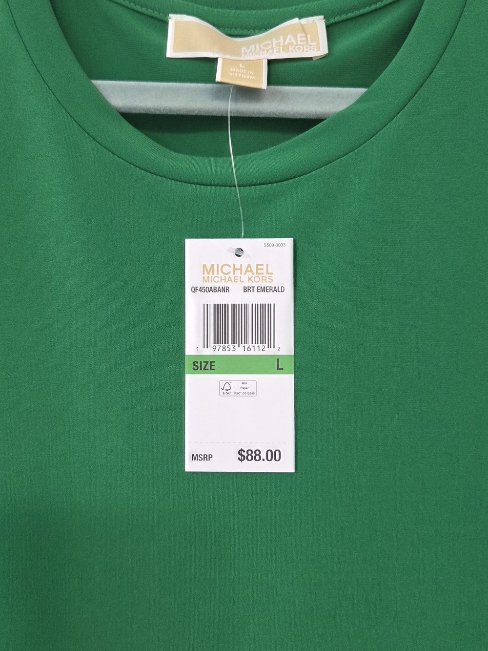 Michael Kors Men's Bright Emerald Crew Neck Shirt